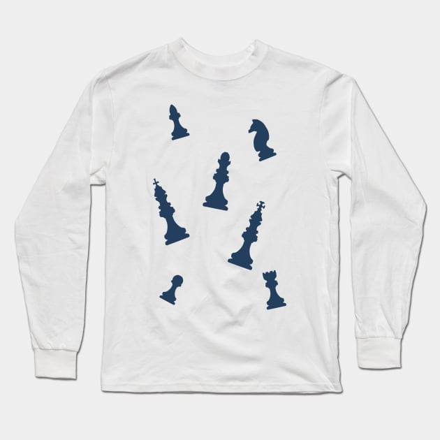 Chess simple design Long Sleeve T-Shirt by Mang Kumis